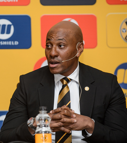 Kaizer JR Motaung  in a Press Conference for the Head coach announcement Arthur Zwane