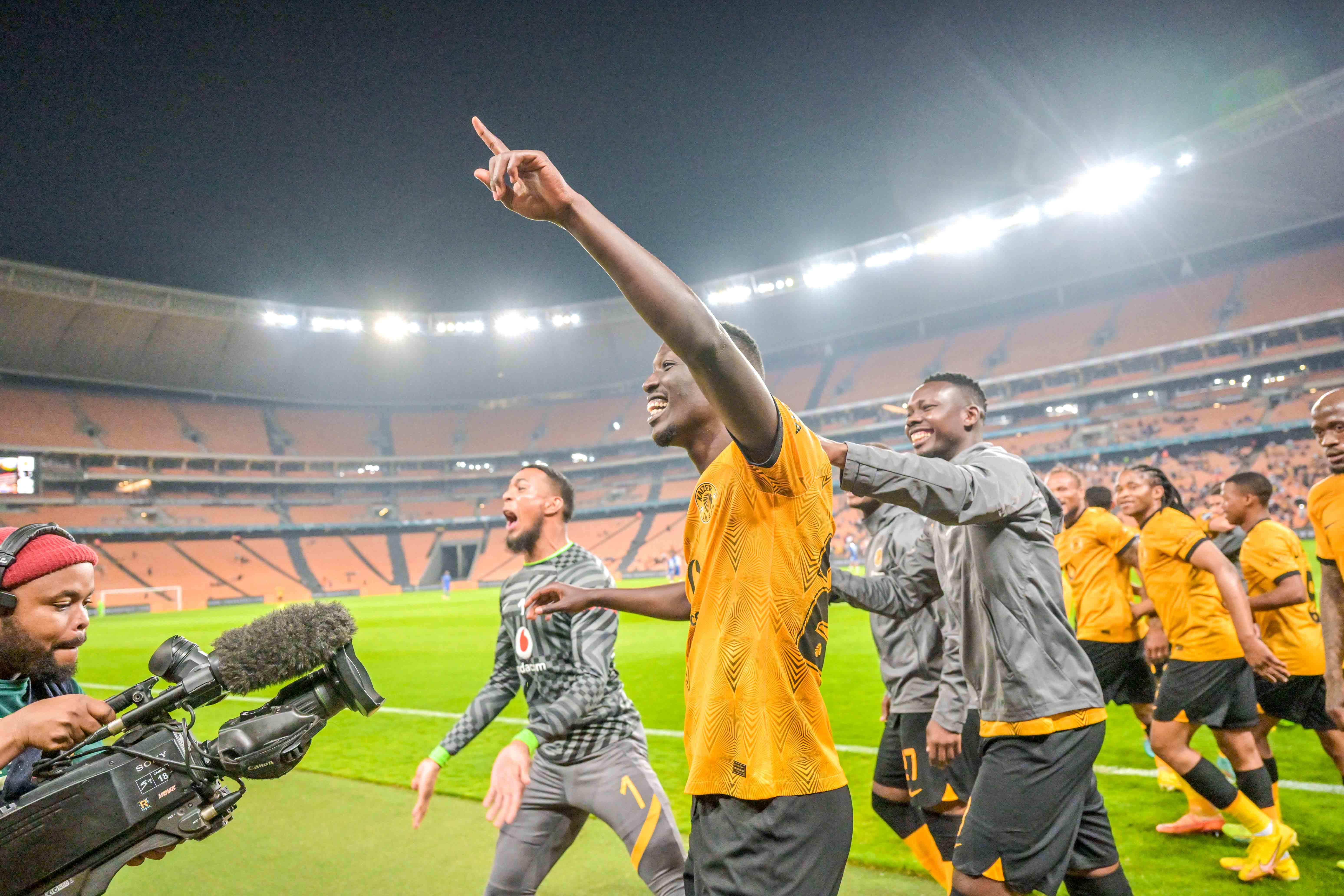Kaizer Chiefs Players celebrating Caleb's brace in Dstv Premier clash at FNB Stadium against SuperSport United